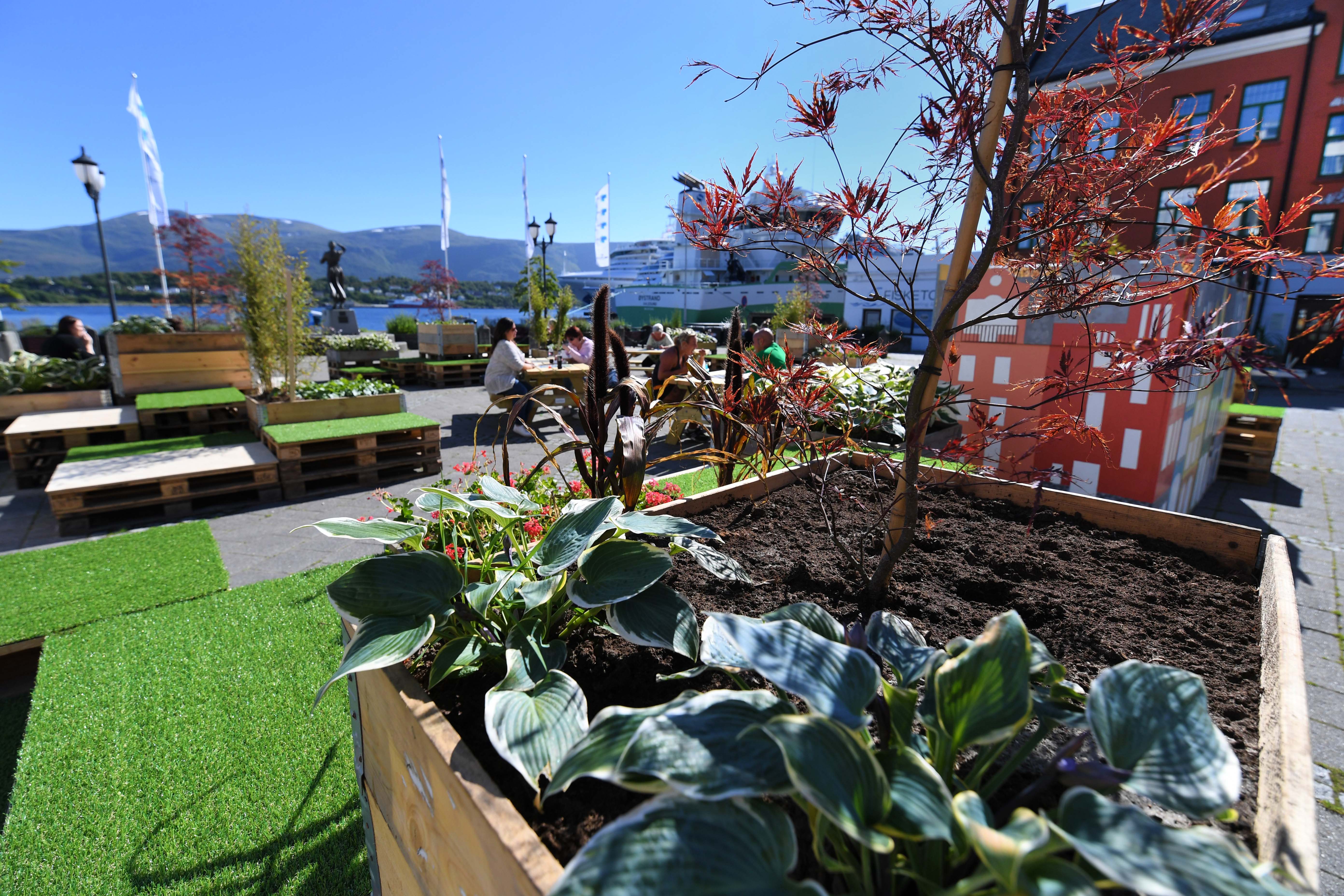 Noe skjedde med aktiviteten på Kiperviktorget etter forsøket med "palletorget" forrige sommer.